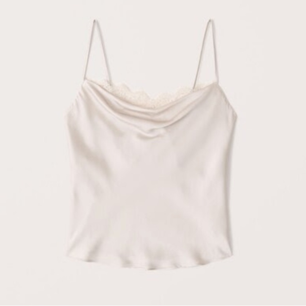 Cowl Neck Cami with Eyelash Lace